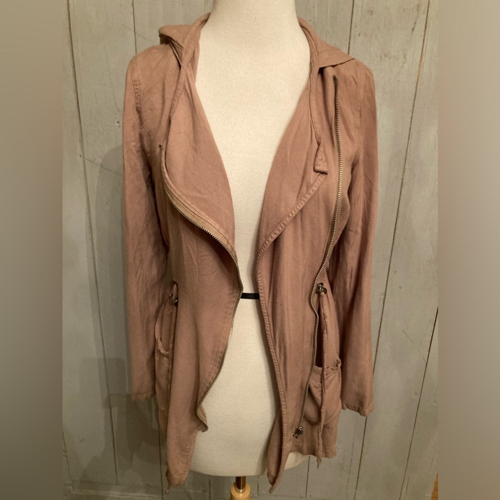 Love Tree Women’s Lightweight Cargo Utility Jacket Rayon Sz-small Rose Pink